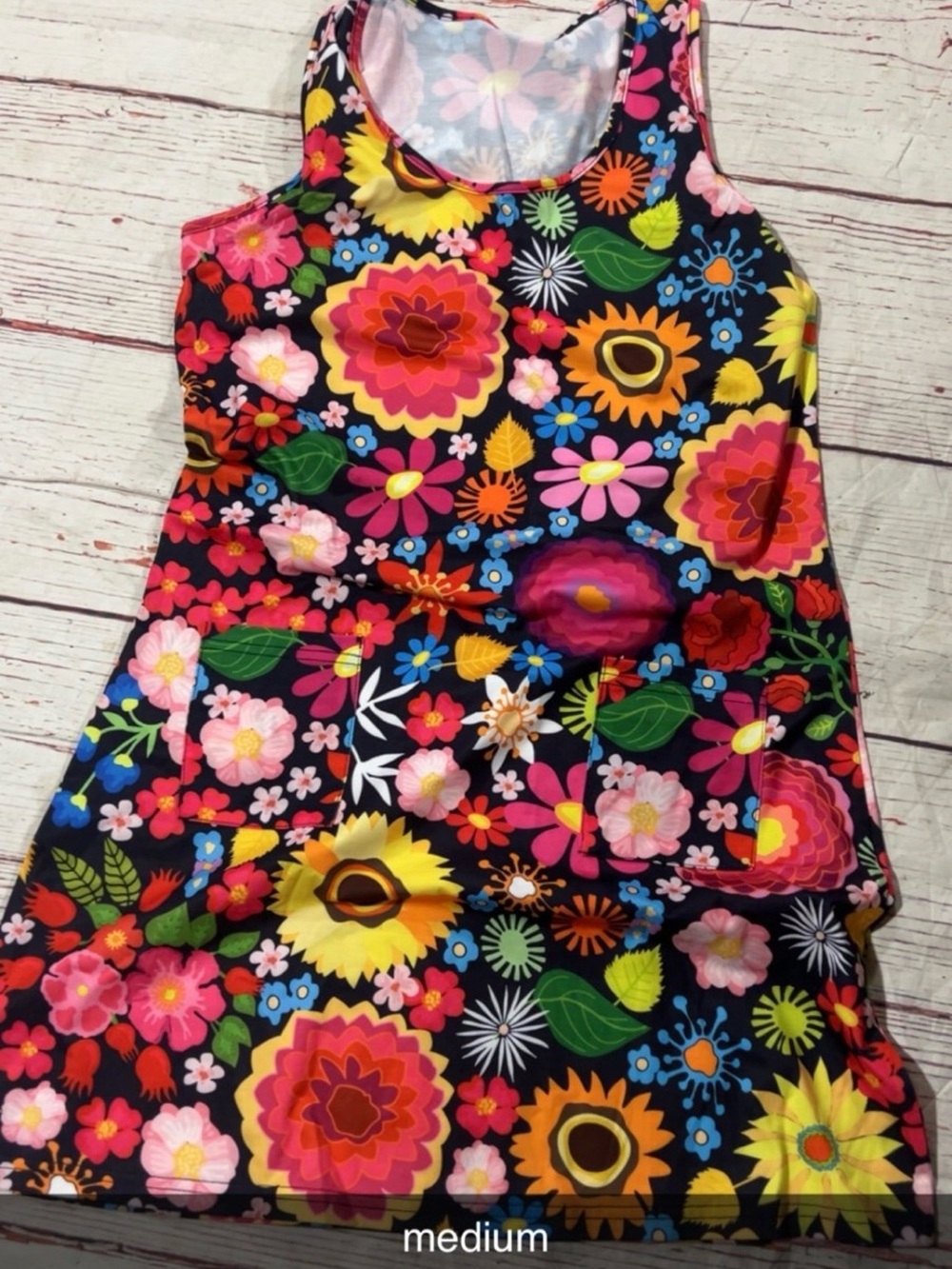 Bright Floral Tank Dress - Multicolor